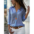 Camisa Social Feminina Manga Média Uso Casual Trabalho Isabela
