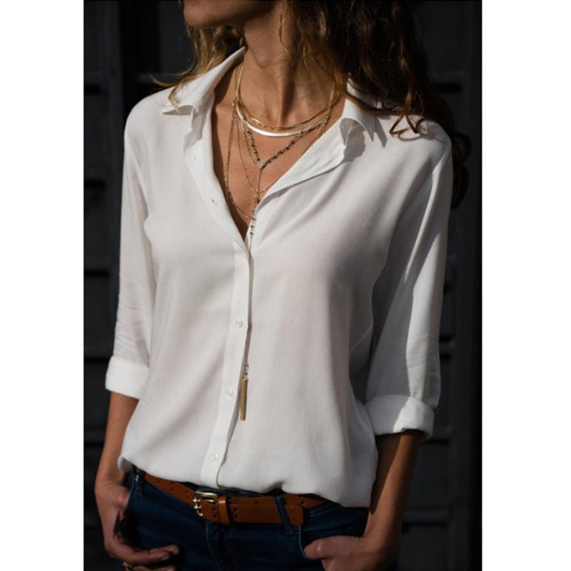 camisa-feminina-social-fina azul loja anabeaz