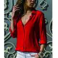 camisa-feminina-social-fina azul loja anabeaz