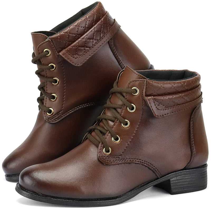 Bota Cano Curto Feminino em Couro Ecológico- Anabeaz